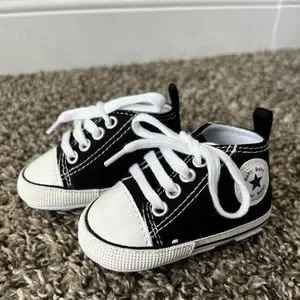 Black & White Baby Infant Slip In Sneakers With Laces Boy Girl Size 1 | Poshmark