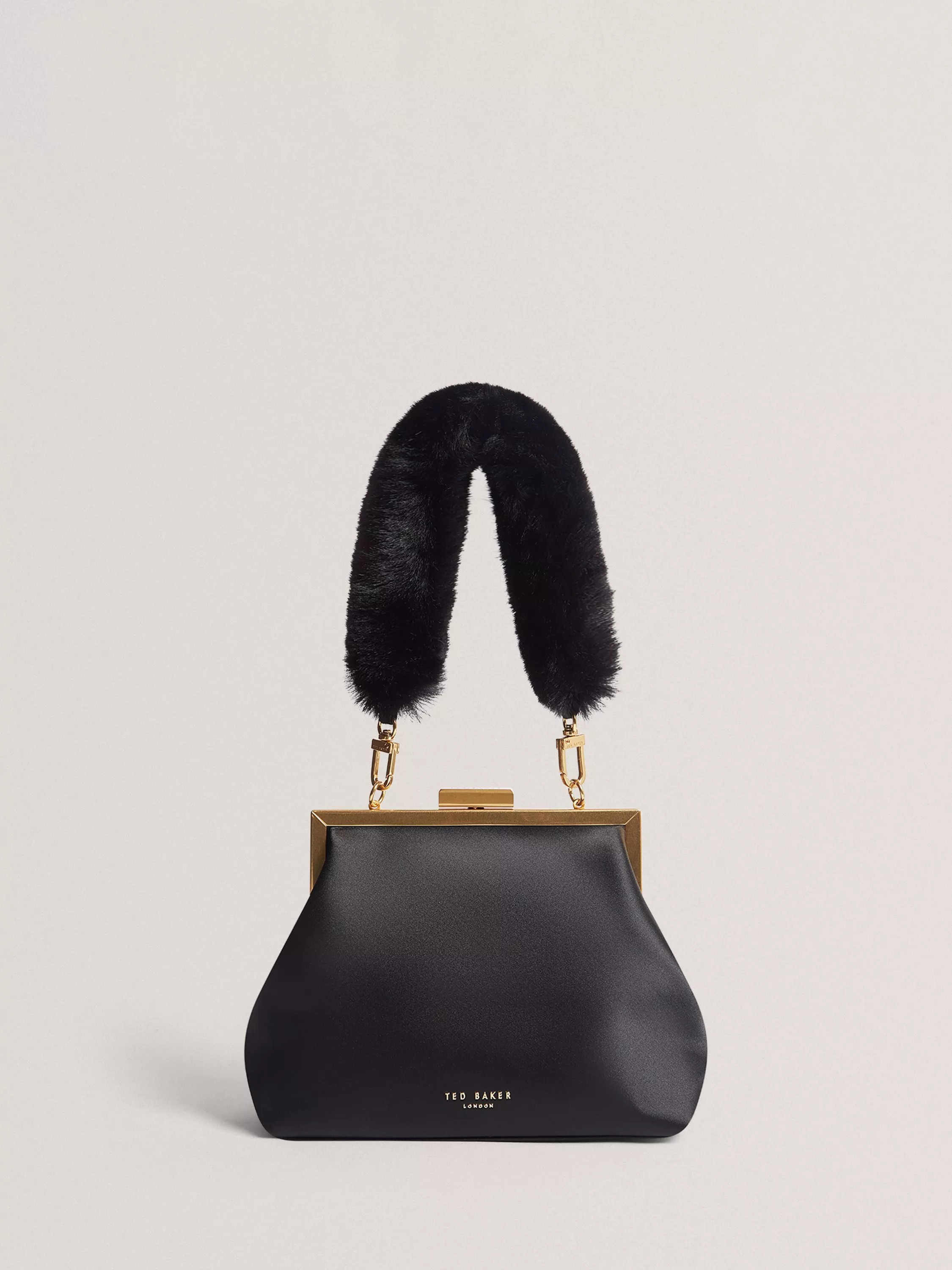 Ted Baker Purcey Satin Clutch Bag, Black | John Lewis (UK)