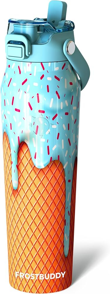 Frost Buddy 32oz Insulated Water Bottle with Straw & Chug Lid | Leak-Proof Stainless Steel | 24-H... | Amazon (US)