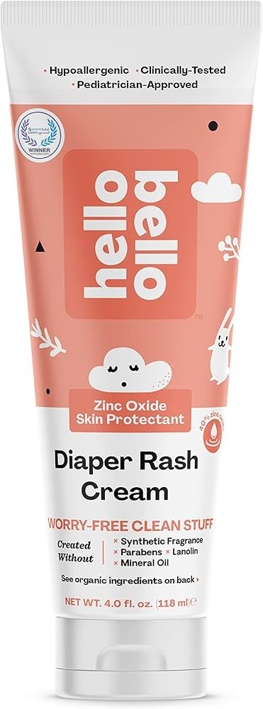Hello Bello Diaper Rash Cream, Vegan Cruelty-Free Non-Nano Zinc Oxide, 4 fl. oz | Amazon (US)