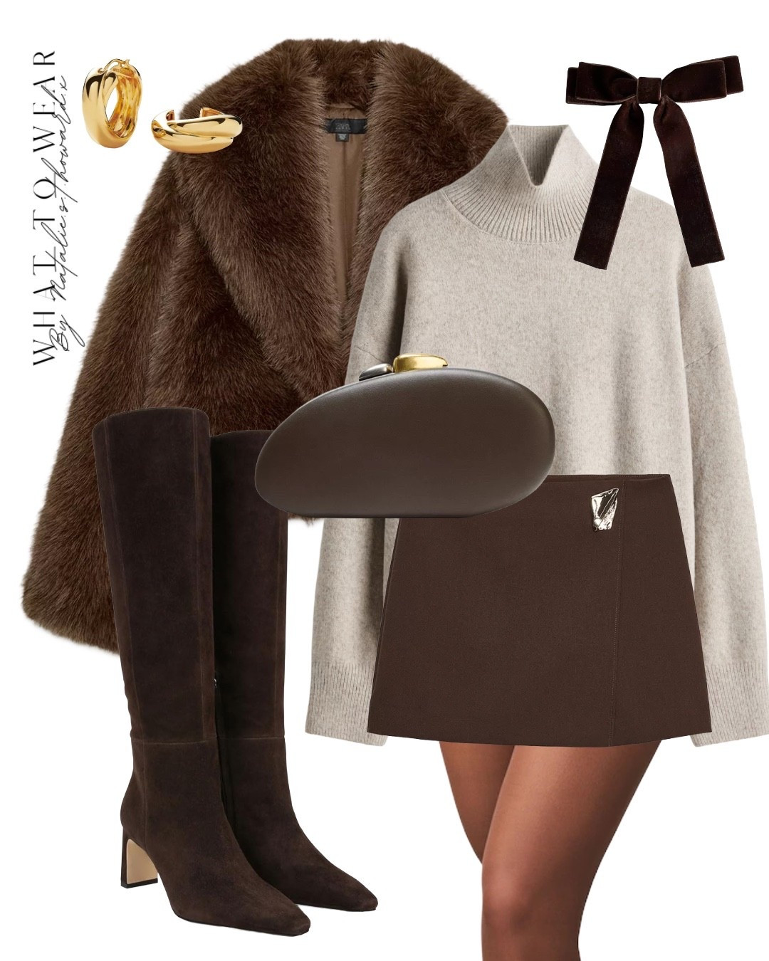 A cosy winter outfit perfect for Christmas Day or a Christmas event. Love the cropped brown faux fur jacket. The brown skirt is gorgeous too x

#LTKwinter #LTKuk #LTKstyletip