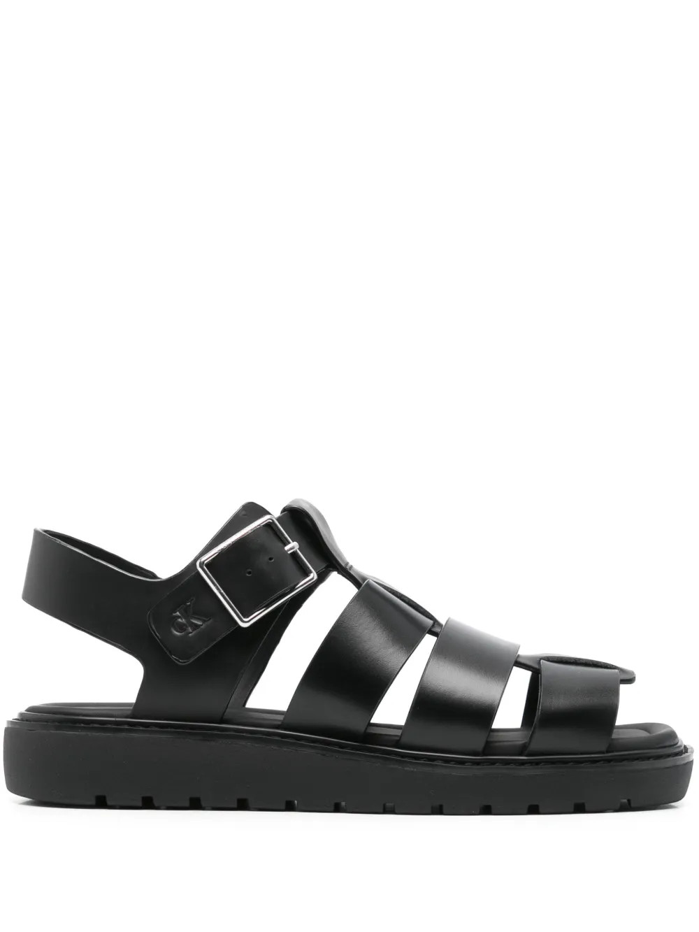 Calvin Klein Jeans Leather Sandals | Black | FARFETCH RO | Farfetch Global