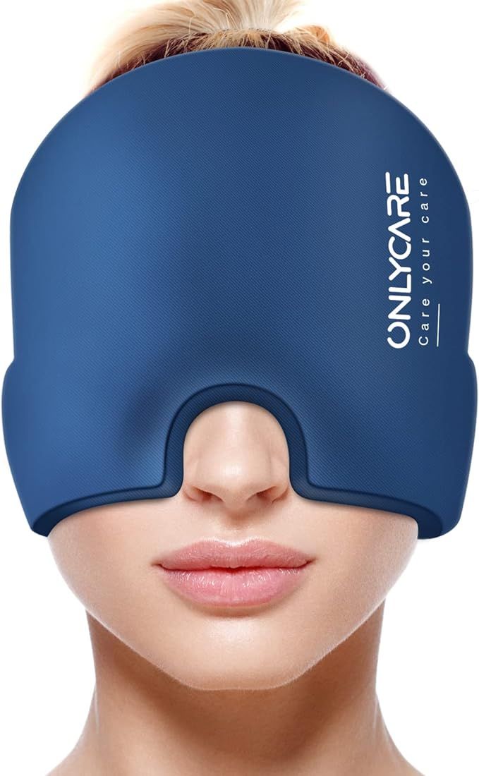 ONLYCARE Migraine Relief Cap, Flexible Cold Therapy Migraine Ice Head Wrap, Headache Relief Hat f... | Amazon (US)