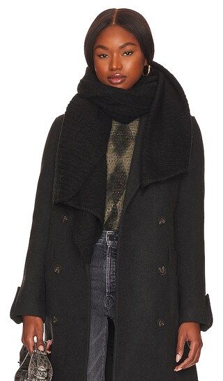 Ripple Recycled Blend Blanket Scarf in Black | Revolve Clothing (Global)