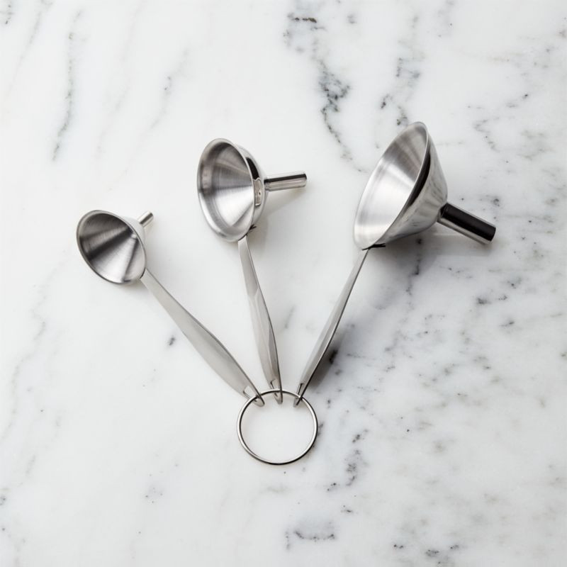 Stainless Steel Funnels, Set of 3 + Reviews | Crate & Barrel | Crate & Barrel