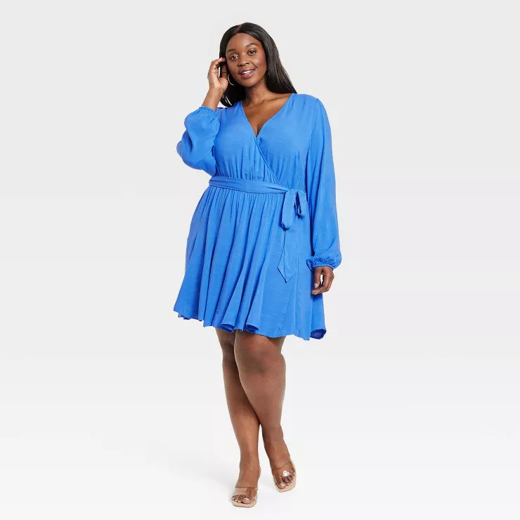 Women's Balloon Long Sleeve Woven Dress - Ava & Viv™ | Target