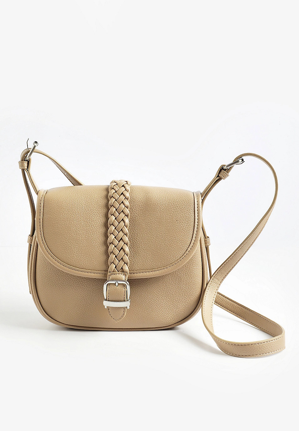 Faux Leather Braided Crossbody Bag | Maurices