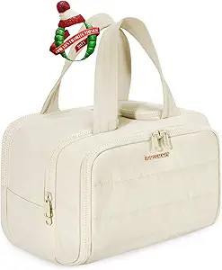 BAGSMART Travel Toiletry Bag, Crush Toiletry Bag for Women, Wide-open Puffy Toiletry Bags for Tra... | Amazon (US)