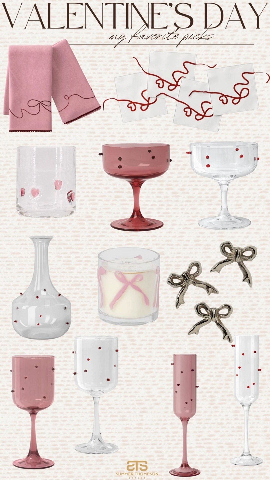 Affordable Valentine’s Day finds that I’m currently loving! 

Glassware polka dot bow candle hand towers napkins trending best sellers viral Valentine’s Day 

#LTKFindsUnder100 #LTKSeasonal #LTKHome