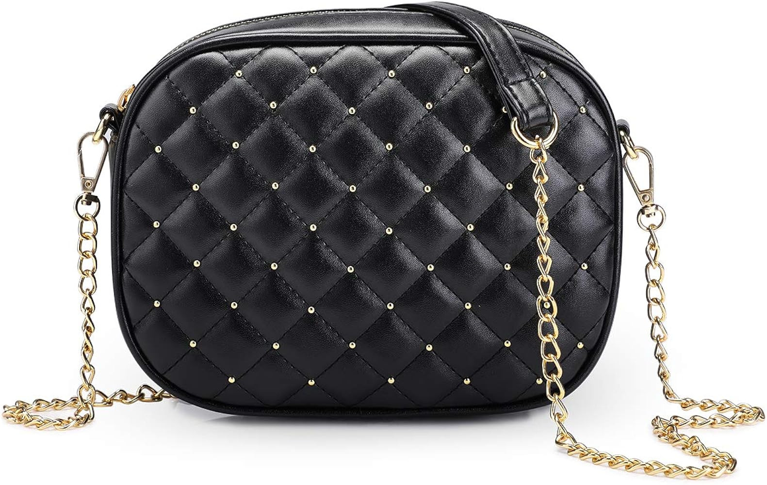 Newshows Small PU Leather Crossbody Bag with Metal Chain Strap for Women | Amazon (US)