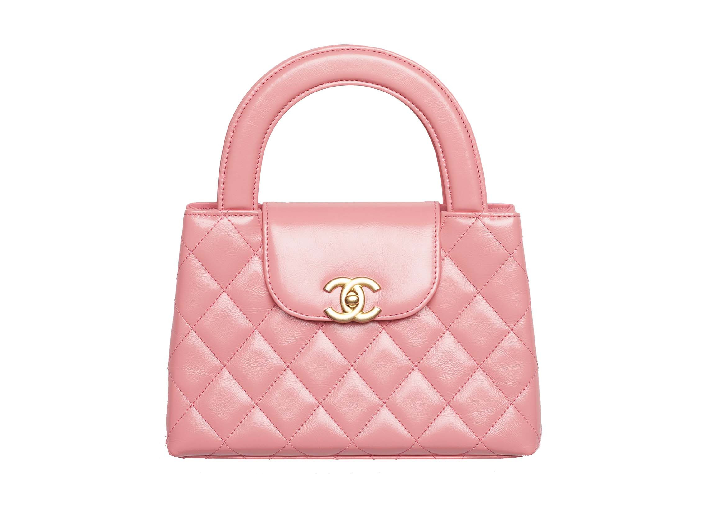 Women's Chanel Kelly Mini Shopping Bag Mini 23K Shiny Aged Calfskin in Coral Pink | StockX