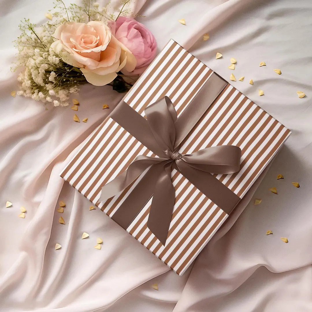 Rust Brown Striped Wrapping Paper: Rustic Modern Gift Wrap - Etsy | Etsy (US)
