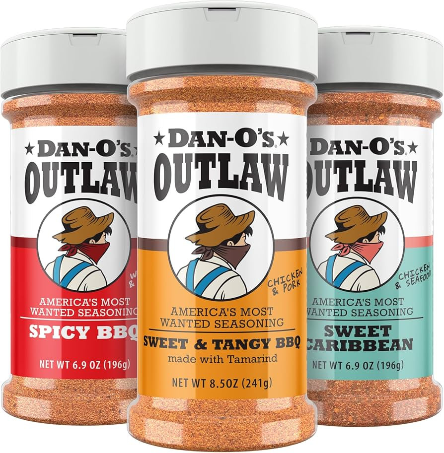 Dan-O's Outlaw Seasoning 3 Bottle Combo - Sweet & Tangy BBQ, Spicy BBQ, and Sweet Caribbean | Amazon (US)