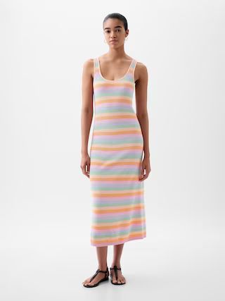 Linen-Blend Textured Sweater Midi Dress | Gap (US)