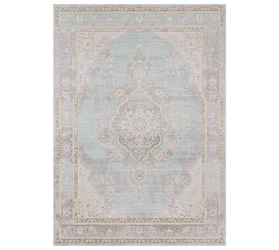 Carina Rug, 4 x 6', Porcelain Blue Multi | Pottery Barn (US)