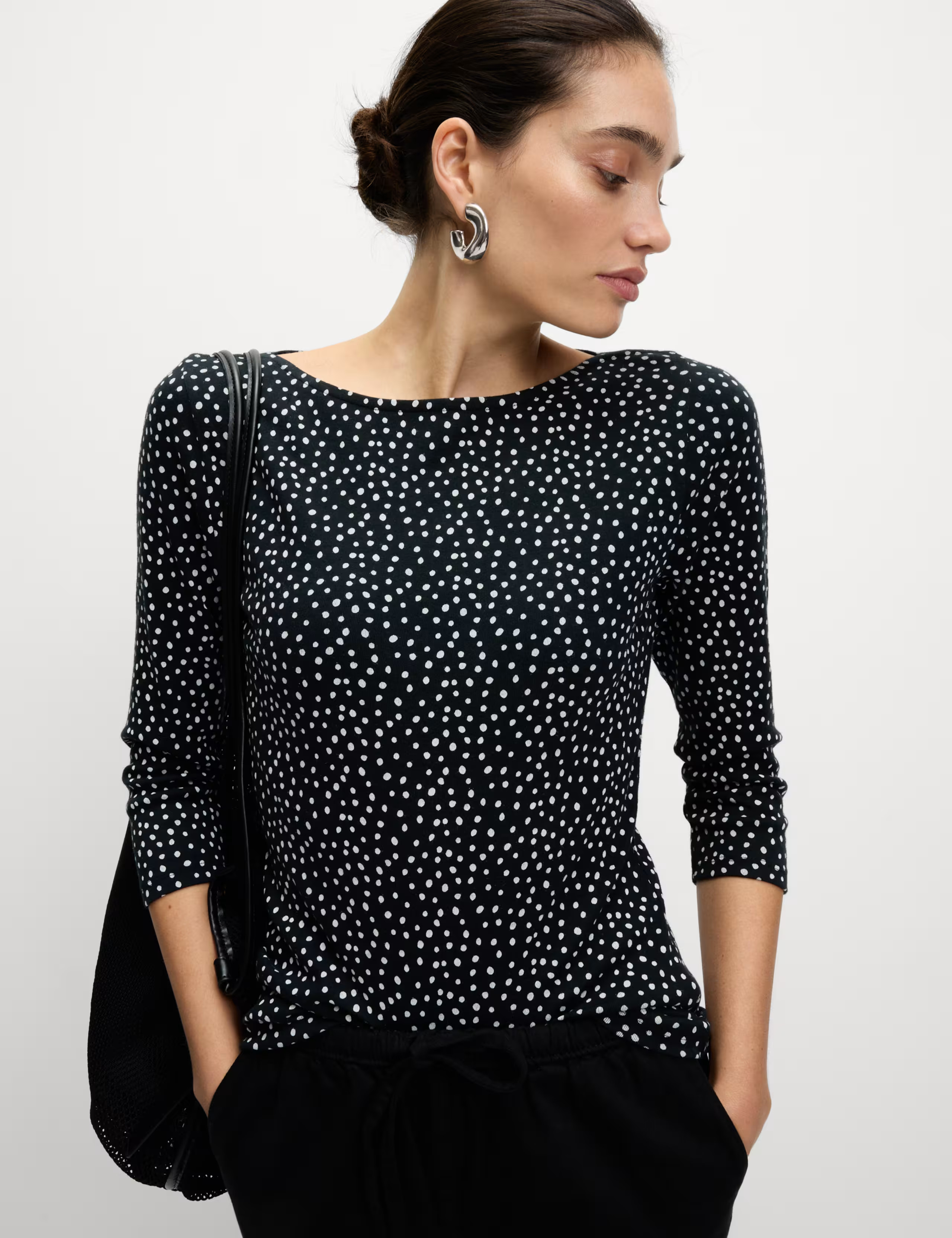 Pure Cotton Printed Slim Fit Slash Neck Top | M&S | M&S | Marks & Spencer (UK)