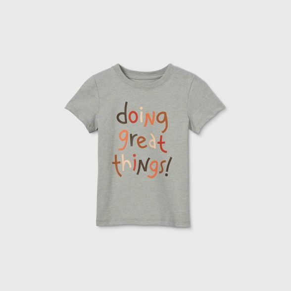 Toddler Boys' 'Doing Great Things' Graphic Short Sleeve T-Shirt - Cat & Jack™ Medium Heather Gr... | Target