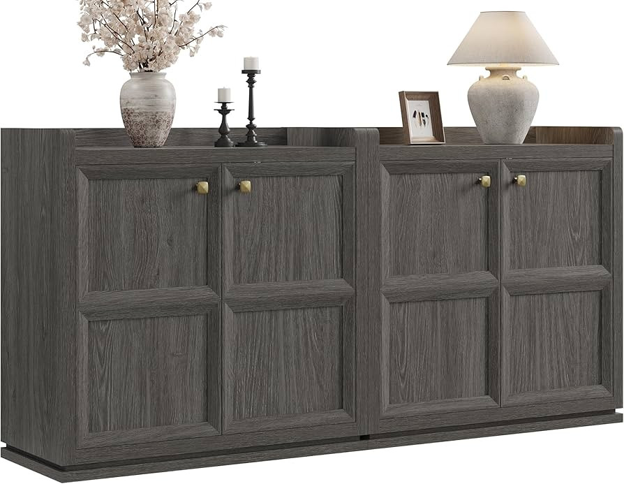 SICOTAS Buffet Cabinet with Storage Sideboard Accent Storage Cabinet with Doors & Shelves Modern ... | Amazon (US)