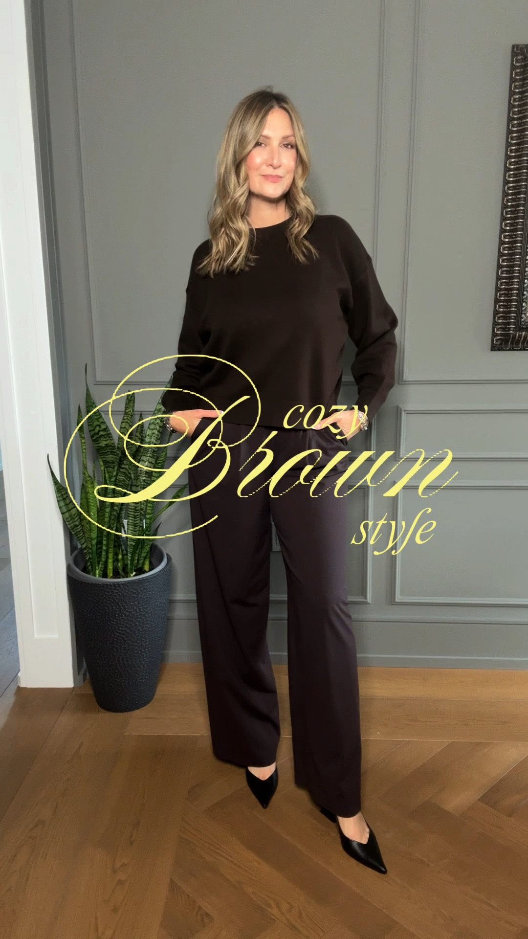 If you look through my reels, you’ll notice I style the same pieces on repeat — just like real life. This brown sweater from @uniqlocanada and these brown pants from @lululemon are wardrobe staples. What changes are the toppers and footwear.

Currently obsessed with these heels from @lintervalle — I haven’t worn heels in years, but these are actually comfortable, leather, and affordable. (But let’s be real… in Toronto right now I’m living in my boots 🥶).

I swapped out the coats and blazers so you can see how easy it is to style neutrals with brown. Brown is such a great alternative to black — softer, timeless, and flattering.

#BrownOutfit #NeutralStyle #OOTD #FallOutfitIdeas #CanadianStyle 

#LTKmidsize #LTKover50style #LTKcanada