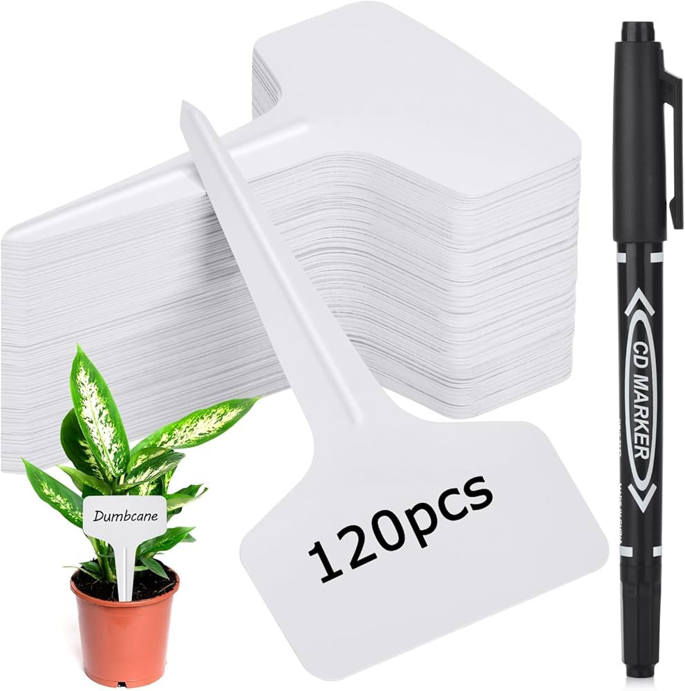 Darfukei Plant Labels 120pcs with Garden Plant Markers Pen of Outdoor Waterproof,T-Type Plant Tag... | Amazon (US)