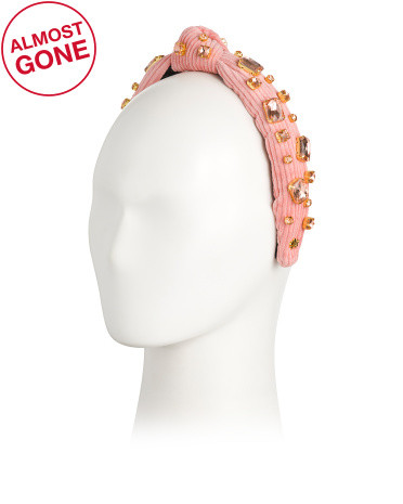 Crystal Corduroy Slim Knotted Headband | TJ Maxx