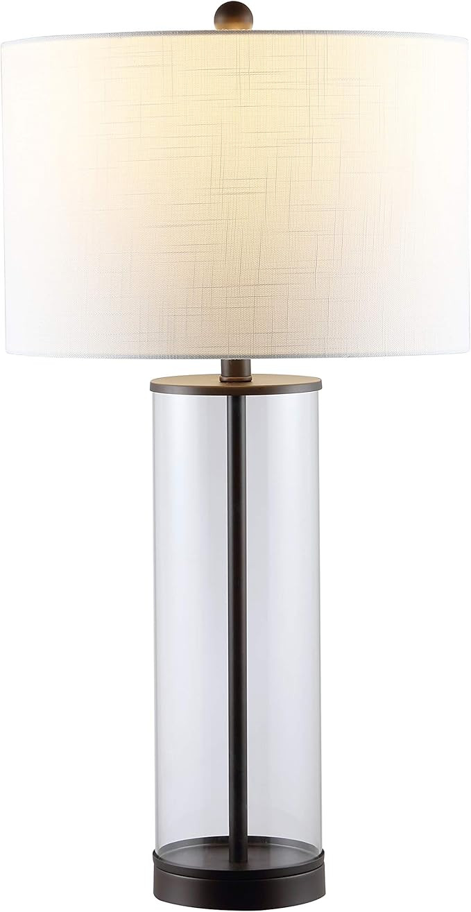 JONATHAN Y 29" Oil Rubbed Bronze/Clear Modern Glass Table Lamp for Living Room Bedroom, Minimalis... | Amazon (US)