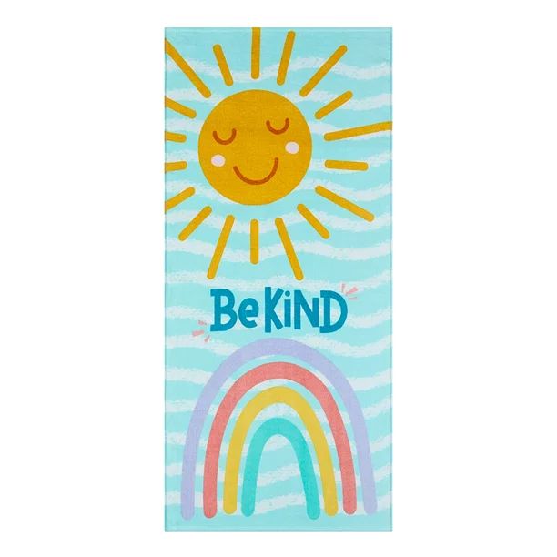 Mainstays Be Kind Beach Towel, Multi-Color, 60”L x 28”W | Walmart (US)