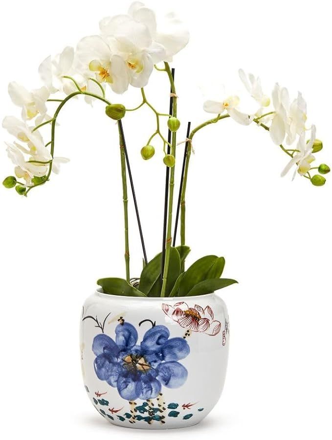 Two's Company Japanese Flower Blossoms Planter- Hand-Painted Porcelain | Amazon (US)