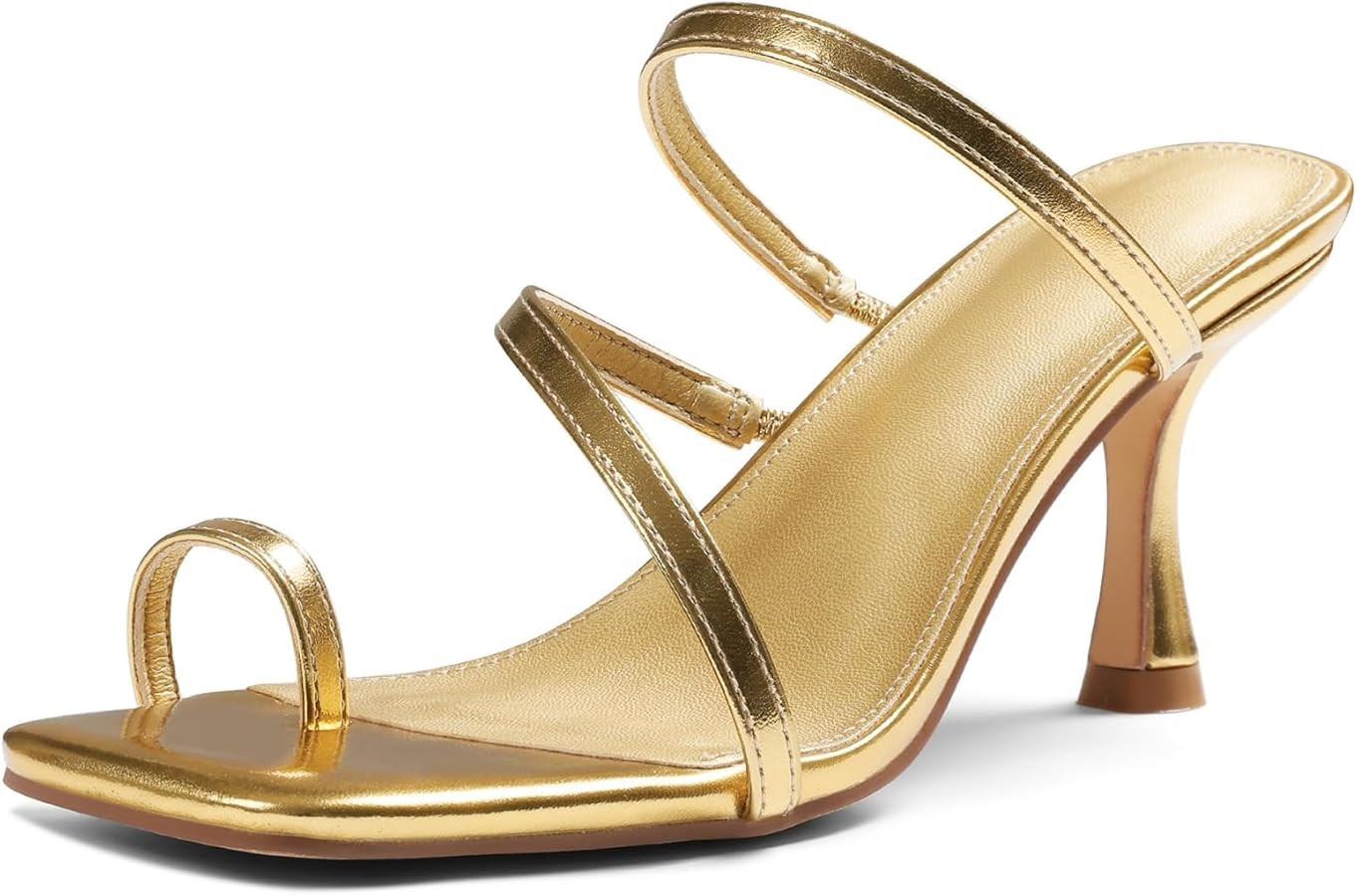 Uacllcau Black Women's Casual Kitten Heel Square Toe Slingback Heeled Sandals | Amazon (US)