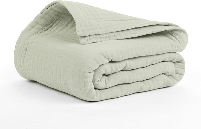 Salt Earth 100% Cotton Muslin Blanket, Gauze Blanket 80"X90" Queen, 4 Layered for Couch, Bed, Liv... | Amazon (US)