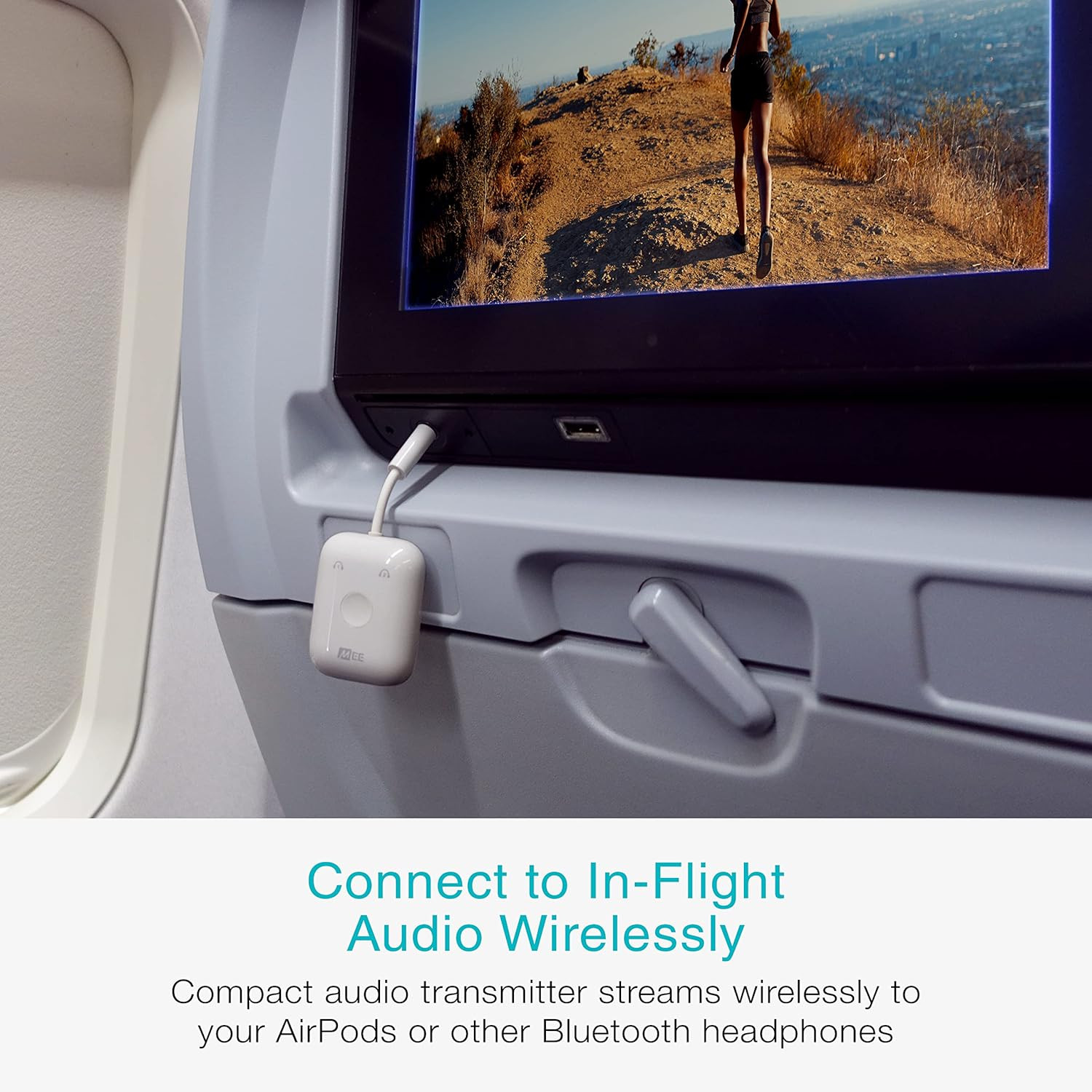 Amazon.com: MEE audio Connect Air in-Flight Bluetooth Wireless Audio Transmitter Adapter for up to 2 AirPods / Other Headphones; Works with All 3.5mm Aux Jacks on Airplanes, Gym Equipment, TVs, & Gaming Consoles : Electronics | Amazon (US)