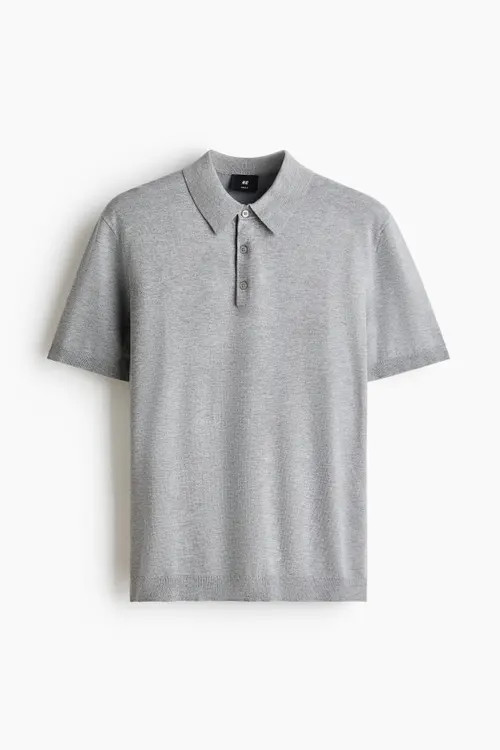 H&M Regular Fit Polo Shirt in Gray Melange at Nordstrom, Size Xx-Large | Nordstrom