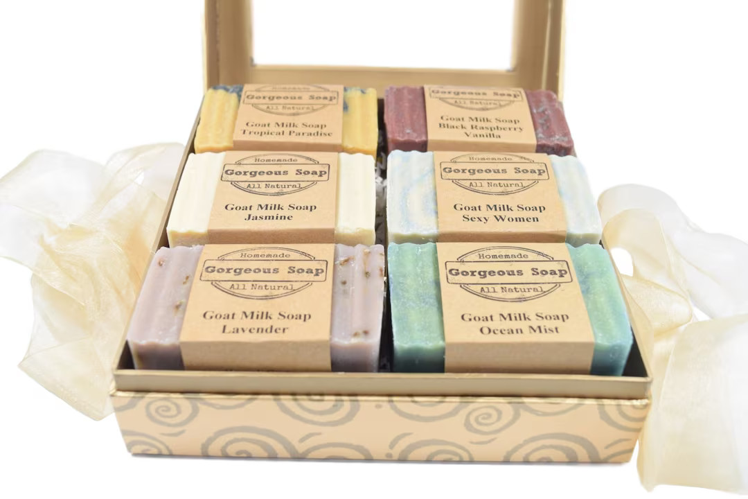 Gift Box Set Goat Milk Soap Gift Basket, Goats Milk Soap Sets, Goat Milk Soaps Gift Baskets, Gift... | Etsy (US)
