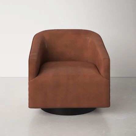 AllModern 30" W Faux Leather Swivel Barrel Chair | Wayfair North America