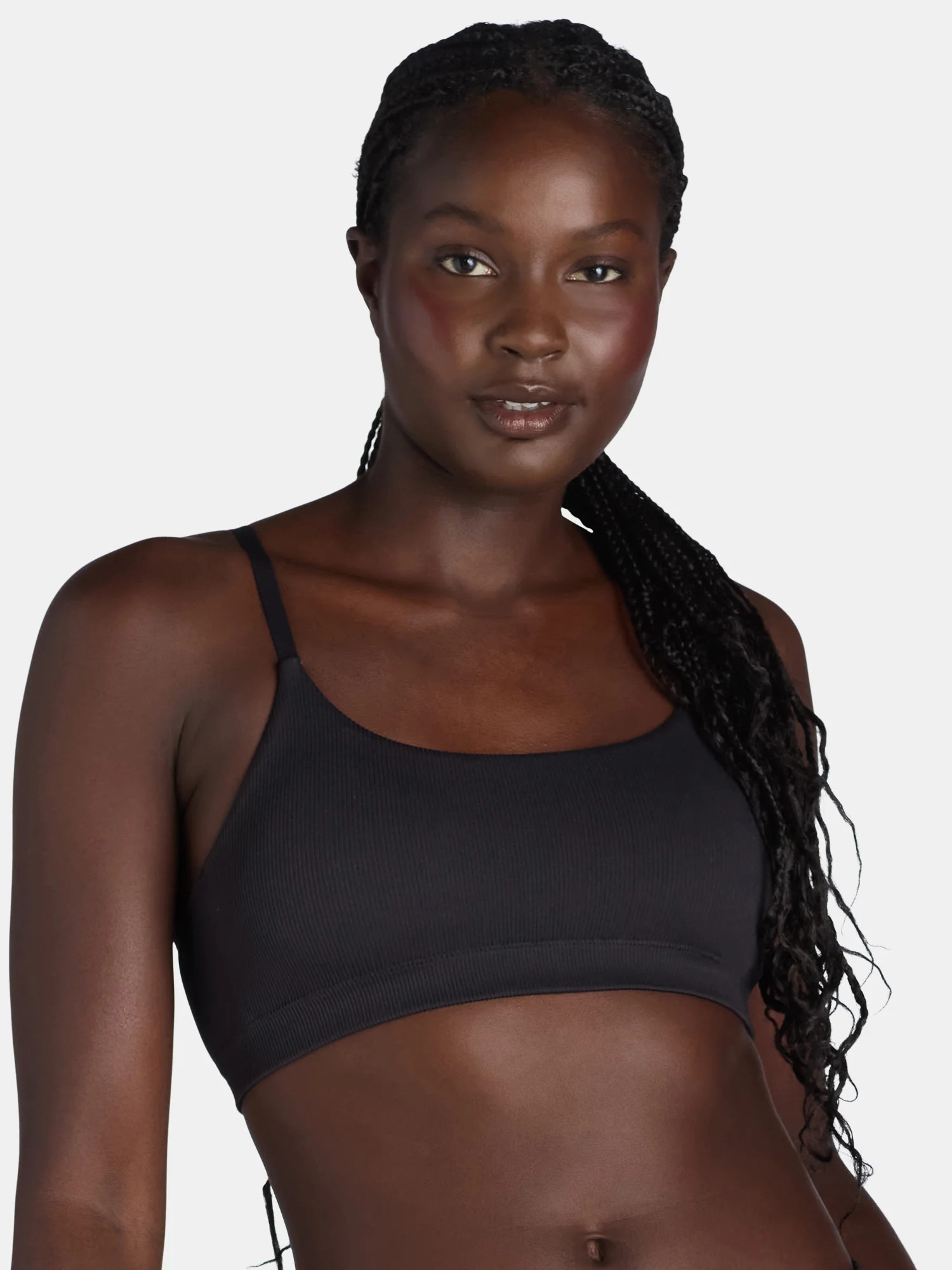 No Boundaries Seamless Ribbed Cami Bralette, Women’s and Women’s Plus, Sizes XS-3XL - Walmart... | Walmart (US)