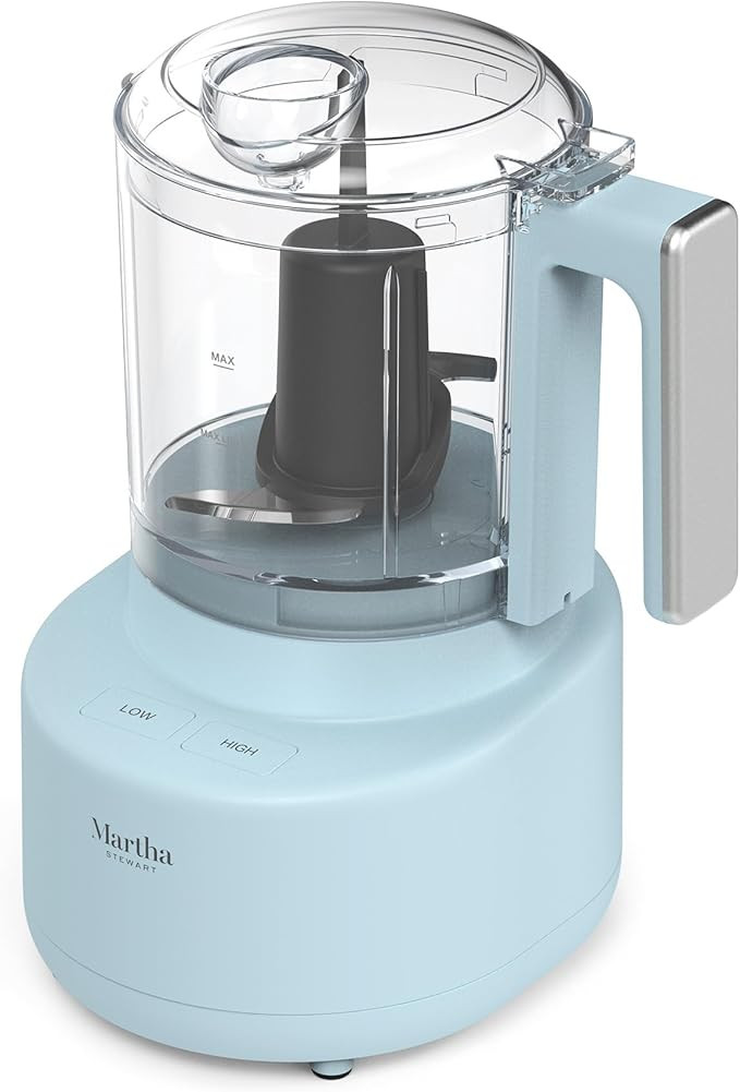 Martha Stewart 3 Cup Electric Food Chopper, Vegetable & Herb Mini Food Processor, 24oz BPA-Free B... | Amazon (US)