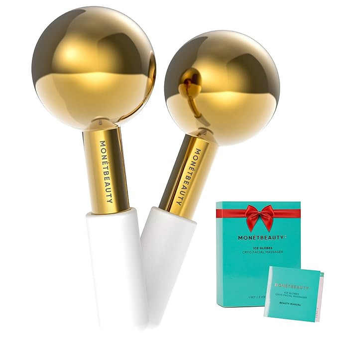 Stainless Steel Ice Globes for Facials (Gold), Durable Cryo Globes Instantly Reduce Puffiness, Ti... | Amazon (US)