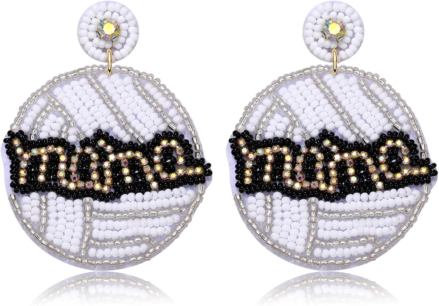 Baseball Mama Earrings Baseball Football Basket Soccer Softball Volleyball Mom Rhinestone Crystal... | Amazon (US)
