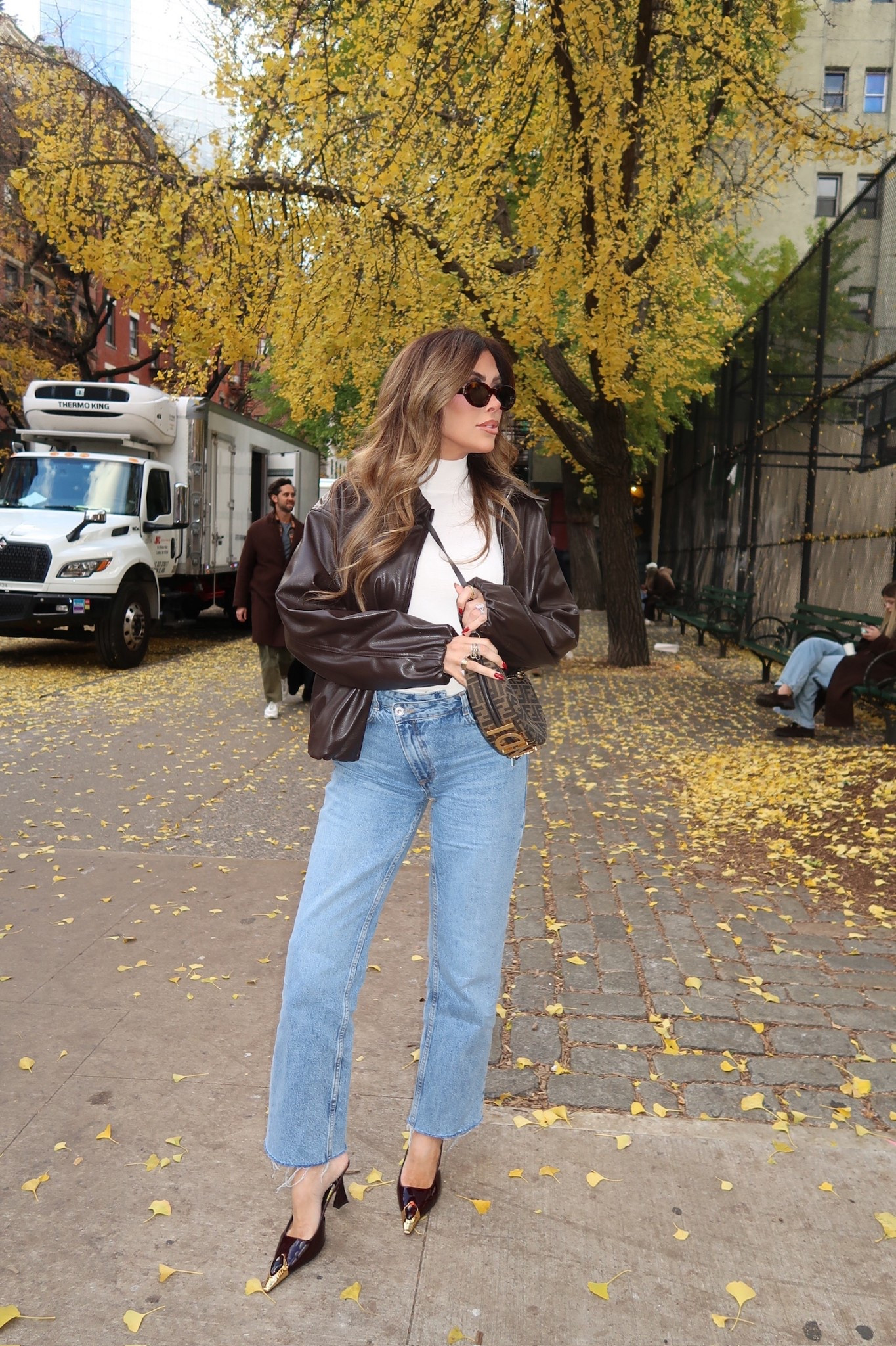 I’m wearing a size small in shirt and jacket and size 27 in jeans! 

Fall fashion, Fall outfits, Fall outfit ideas, Thanksgiving, Thanksgiving outfits, Jeans, Jacket, Heels, Fendi purse, NYC, Fall, Emily Ann Gemma

#LTKStyleTip #LTKShoeCrush 

#LTKSeasonal