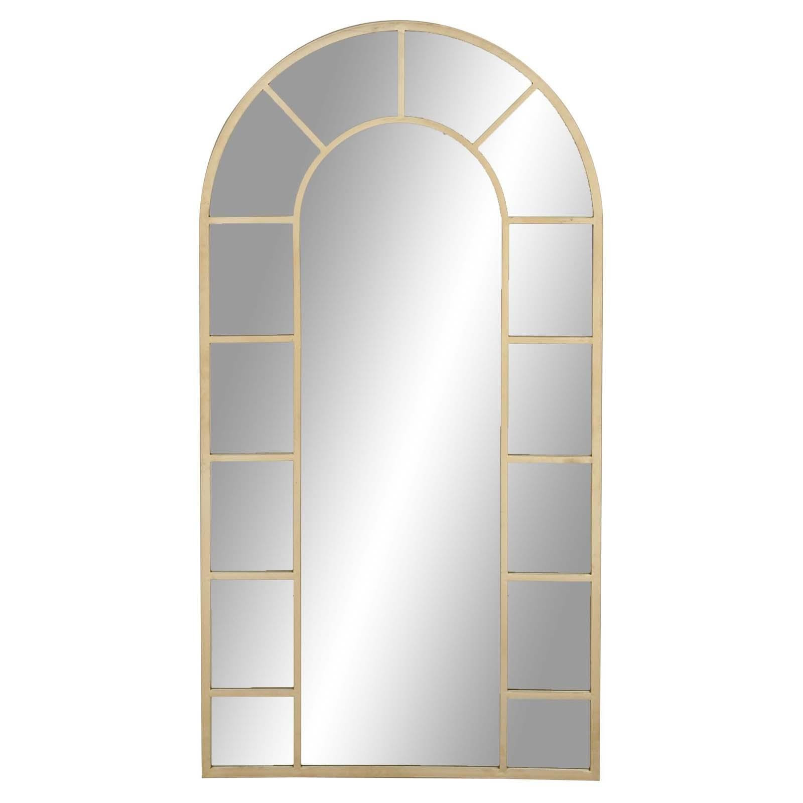 DecMode Wood and Iron Arched Wall Mirror | Hayneedle