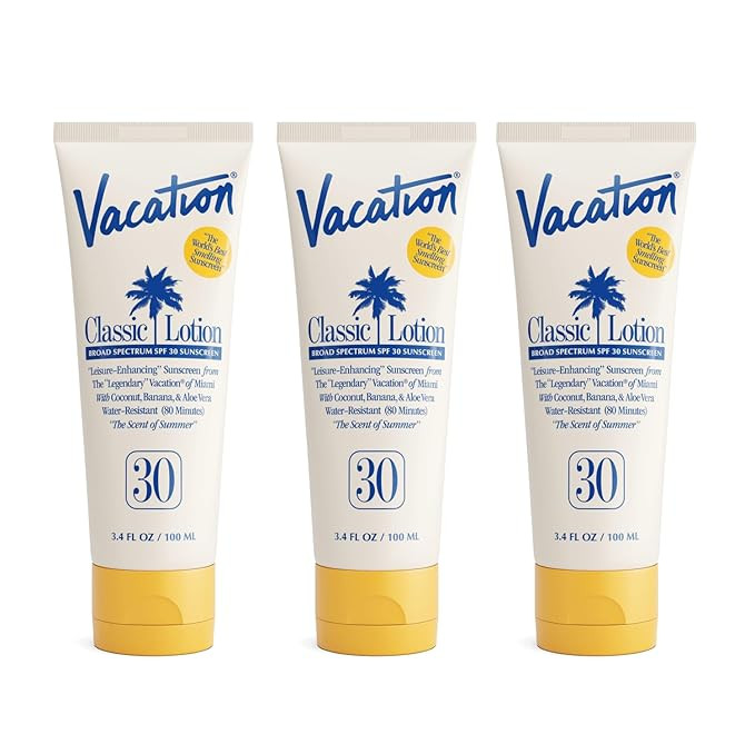 Vacation Classic Sunscreen Lotion SPF 30, Water-Resistant, Lightweight, Transparent on All Skin T... | Amazon (US)