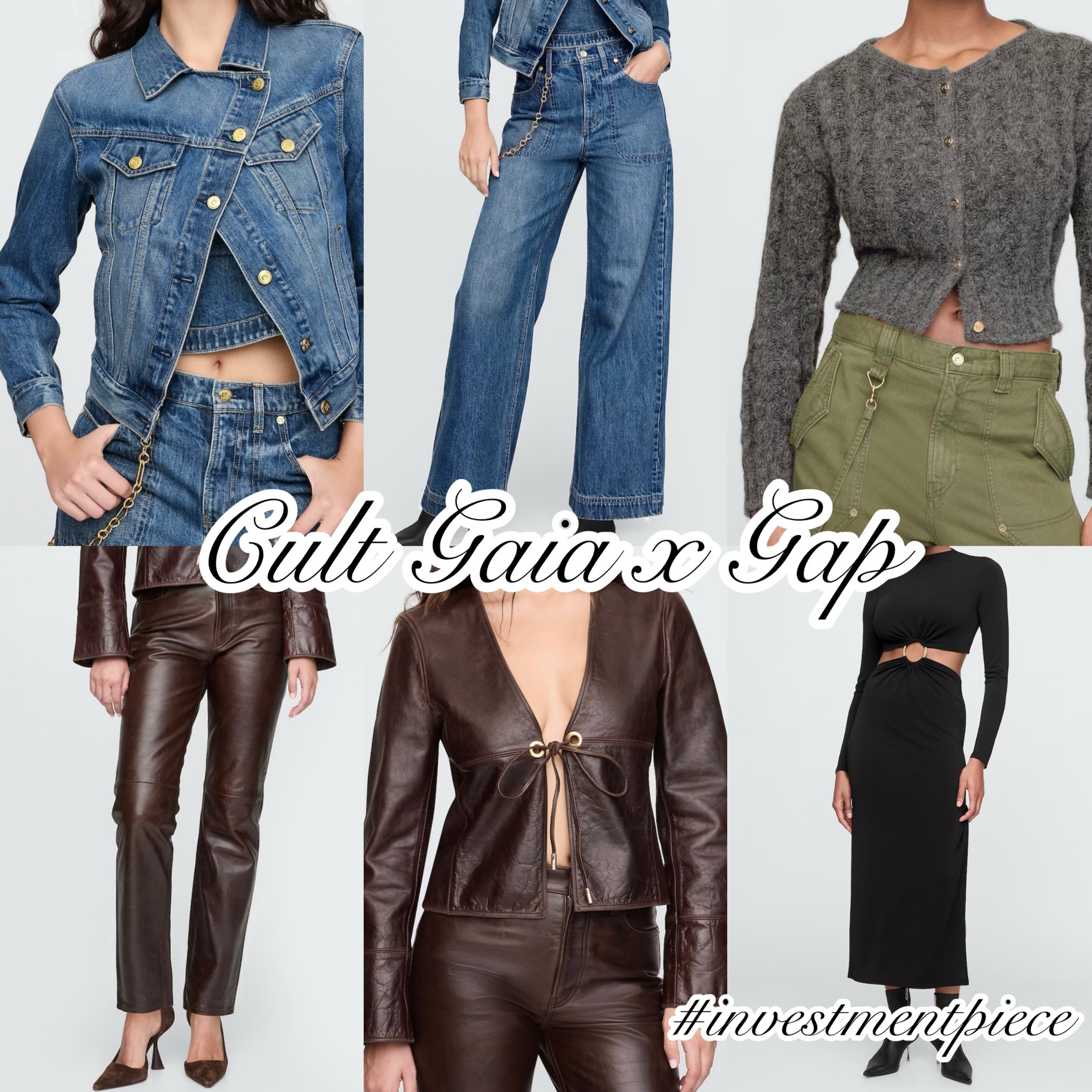 Full of details and luxe materials- #cultgaia x @gap is so chic- leather, asymmetrical denim and cut out knots. I want it all! #investmentpiece 

#LTKSeasonal #LTKStyleTip #LTKFindsUnder100