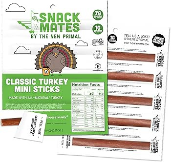 The New Primal Snack Mates Turkey Sticks, Gluten Free Healthy Snacks for Kids, Low Sugar High Pro... | Amazon (US)