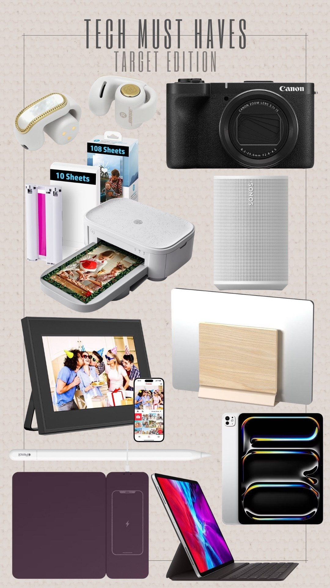 Smart, sleek, and designed to simplify your day. This Target Tech Edit brings together modern essentials for work, travel, and everything in between. From compact printers and wireless chargers to cameras, tablets, and smart home upgrades. Each piece blends innovation with everyday ease, creating the perfect lineup for staying connected, productive, and inspired. Shop the look to elevate your tech game with finds that fit seamlessly into your lifestyle. 
#TargetTech #TechMustHaves #TargetFinds #WorkFromAnywhere #HomeOfficeEssentials #ModernLiving #TechFavorites #AudrieDollins #LTKTech #TargetEdition 

#LTKHome