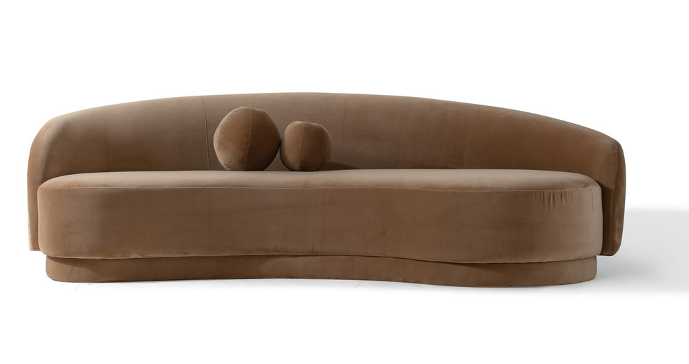 Izzah 101" Fabric Sofa, Sand Velvet | Kardiel