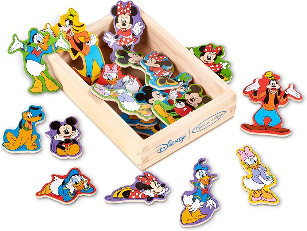 Melissa & Doug Disney Mickey Mouse Wooden Character Magnets (20 pcs) - Cute Disney Fridge Magnets... | Amazon (US)