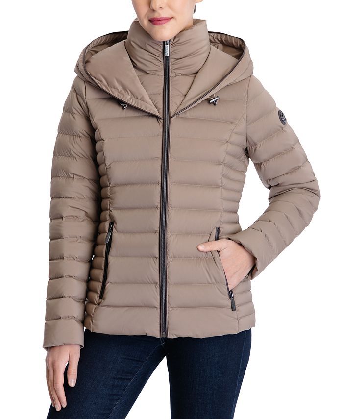 Michael Kors Hooded Stretch Packable Down Puffer Coat, Created for Macy's & Reviews - Coats & Jac... | Macys (US)