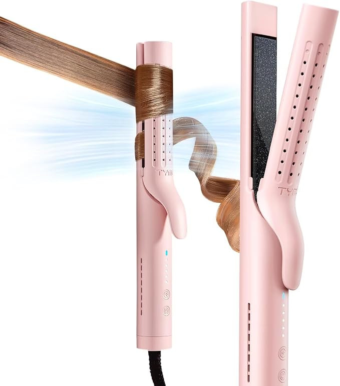 TYMO Airflow Curling Iron for Lasting Curls - Flat Iron Hair Straightener and Curler 2 in 1, Anti... | Amazon (US)