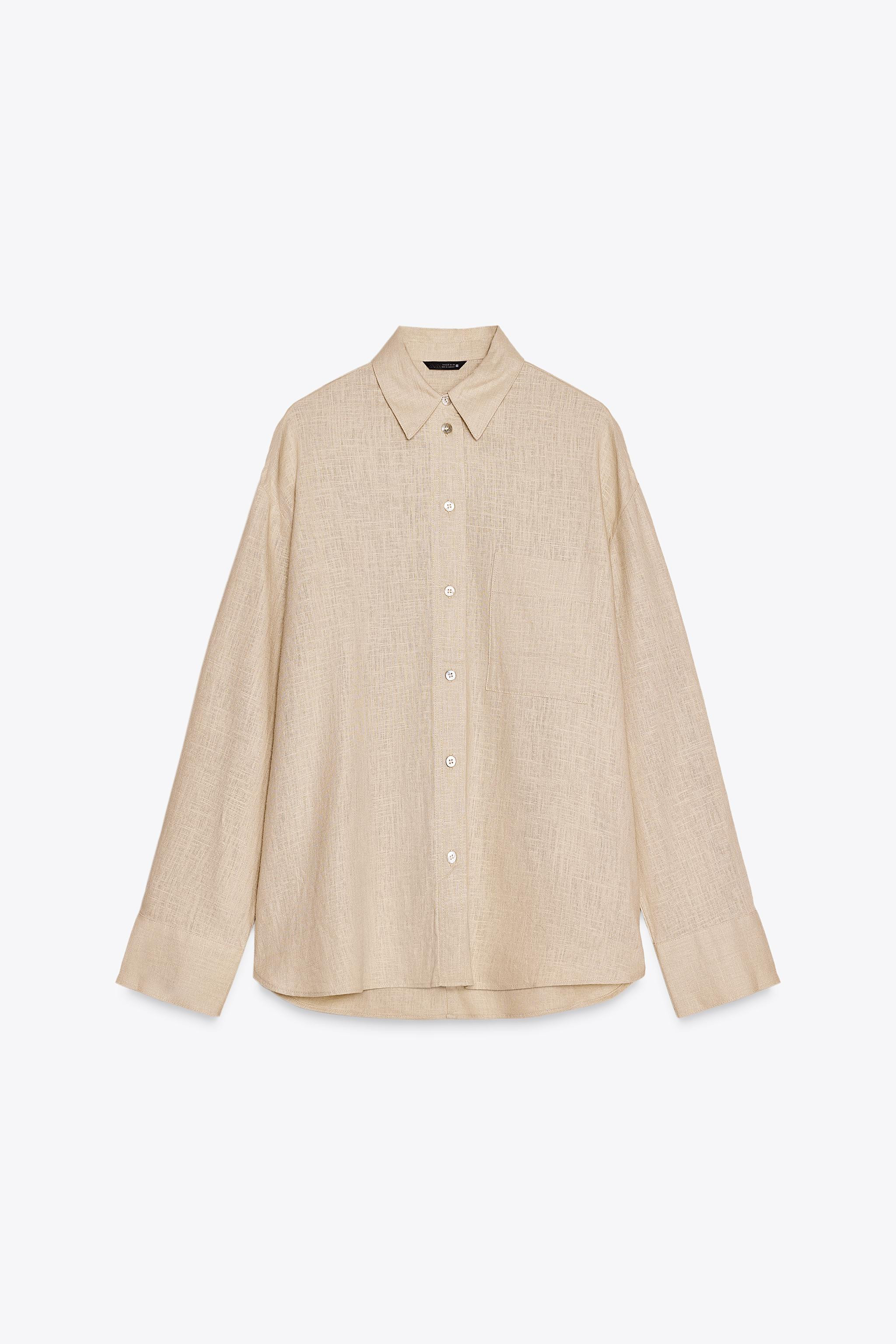 OVERSIZE LINEN BLEND SHIRT | Zara US