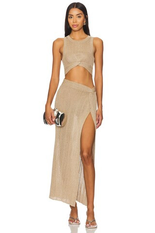 Heart Of Gold Tank in Metallic Gold | Revolve Clothing (Global)